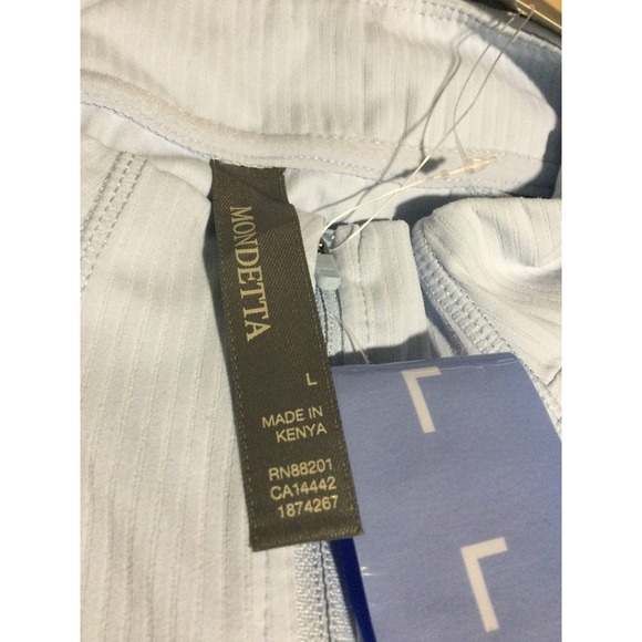 Mondetta LightBlue Long Sleeve QuarterZip Athletic Top with Thumbholes Women's L - Picture 9 of 9